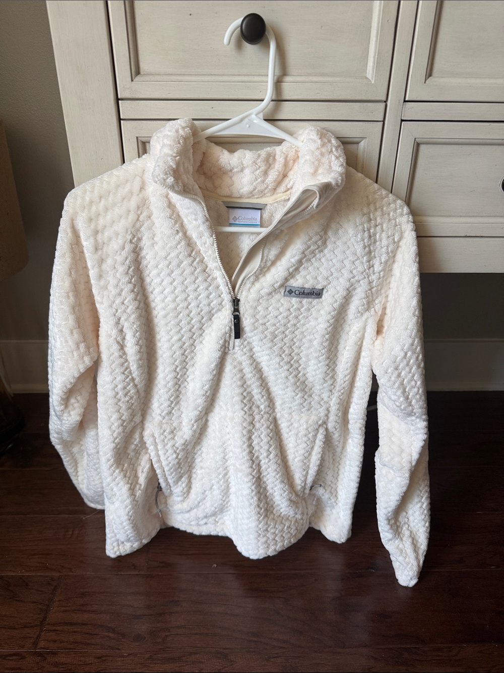 Columbia Women's Cream Textured Teddy Fleece Half-Zip Jacket